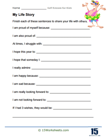 Self esteem PlantLoveGrow Worksheets Library