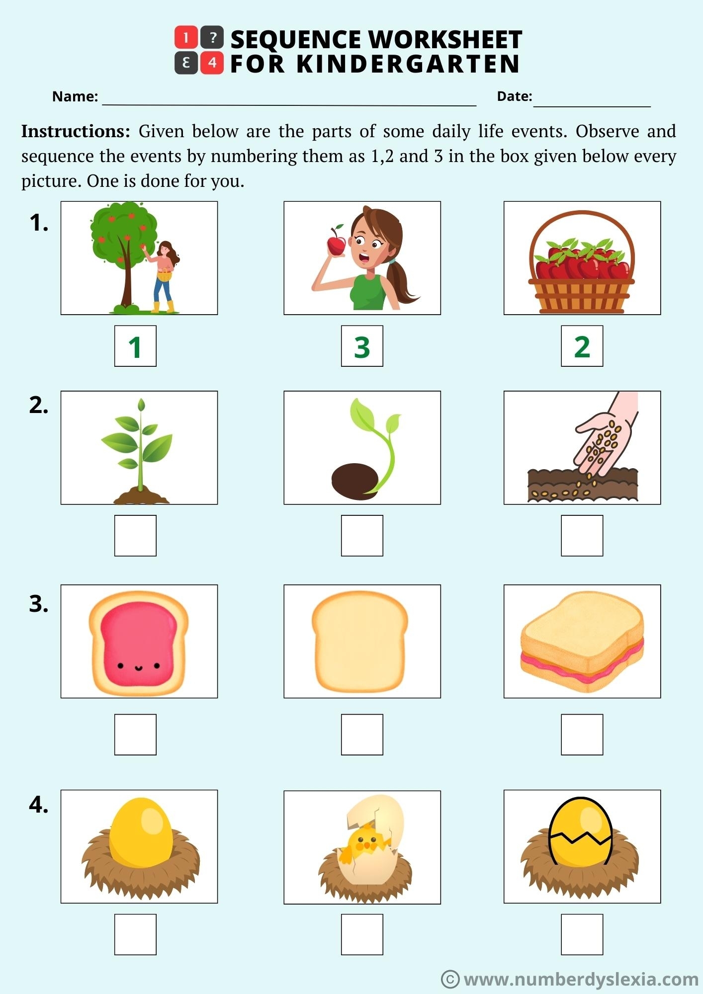 Sequencing Worksheets For Kindergarten Kindergarten Worksheets