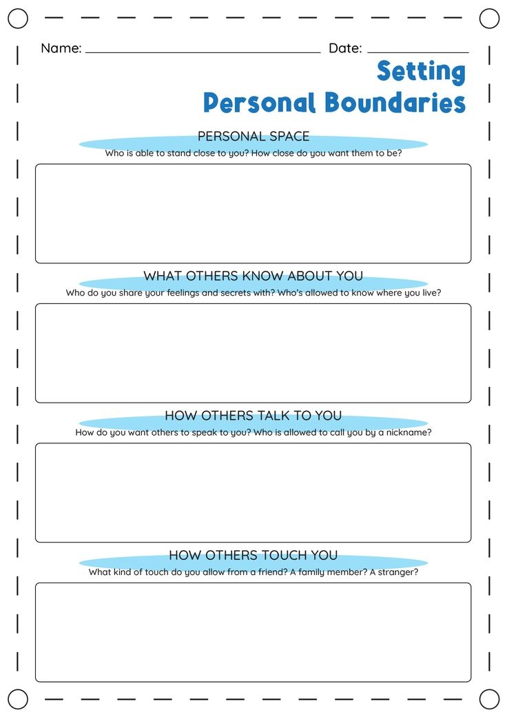 Setting Personal Boundaries Worksheets In 2024 Boundaries Worksheet 