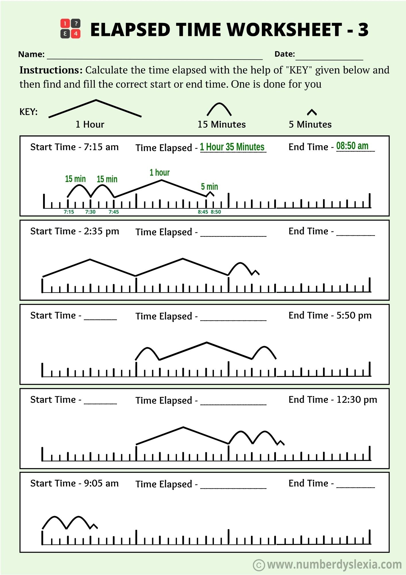 Simple Elapsed Time Worksheets Worksheets For Kindergarten