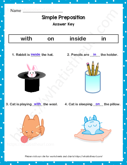 Simple Preposition Worksheet For Grade 1 With Answers Your Home Teacher