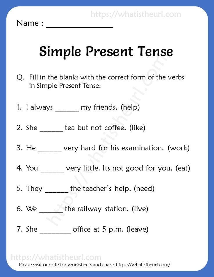 Simple Present Tense Worksheet For Class 4