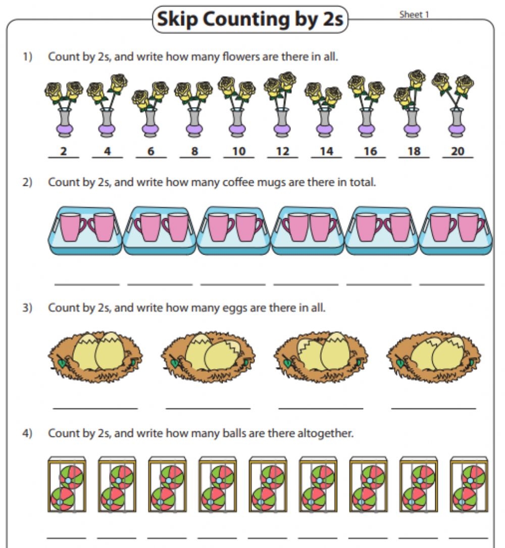 Skip Counting By 2s Objects Worksheet CountingWorksheets