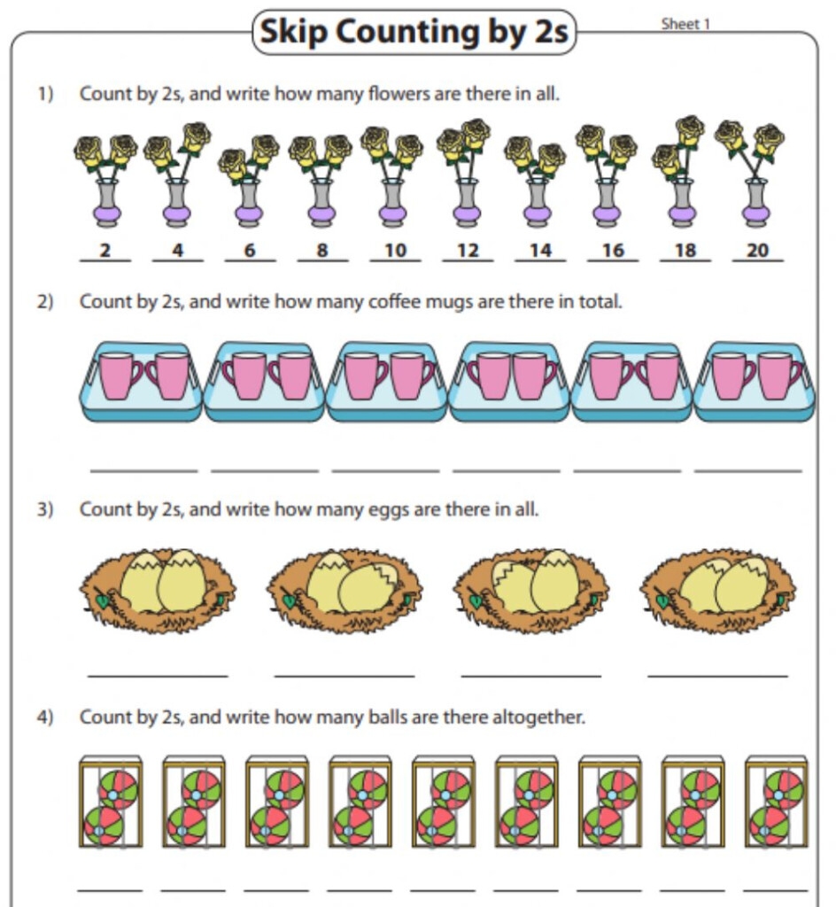 Skip Counting By 2s Objects Worksheet CountingWorksheets