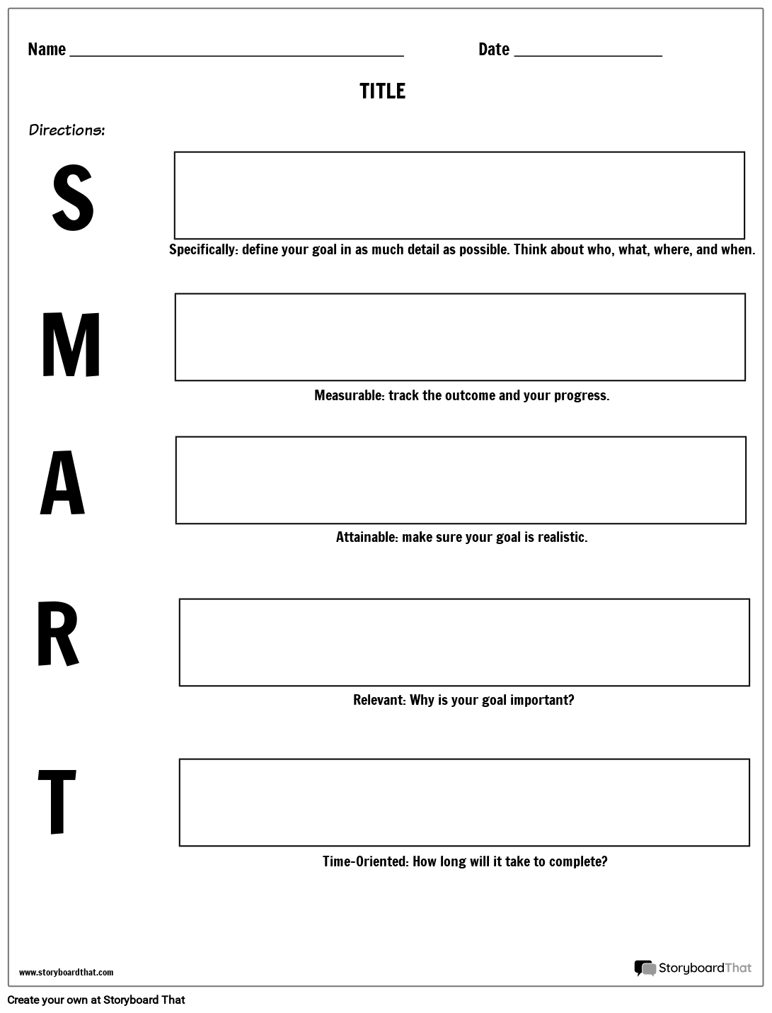 Smart Goal Worksheet Storyboard By Worksheet templates