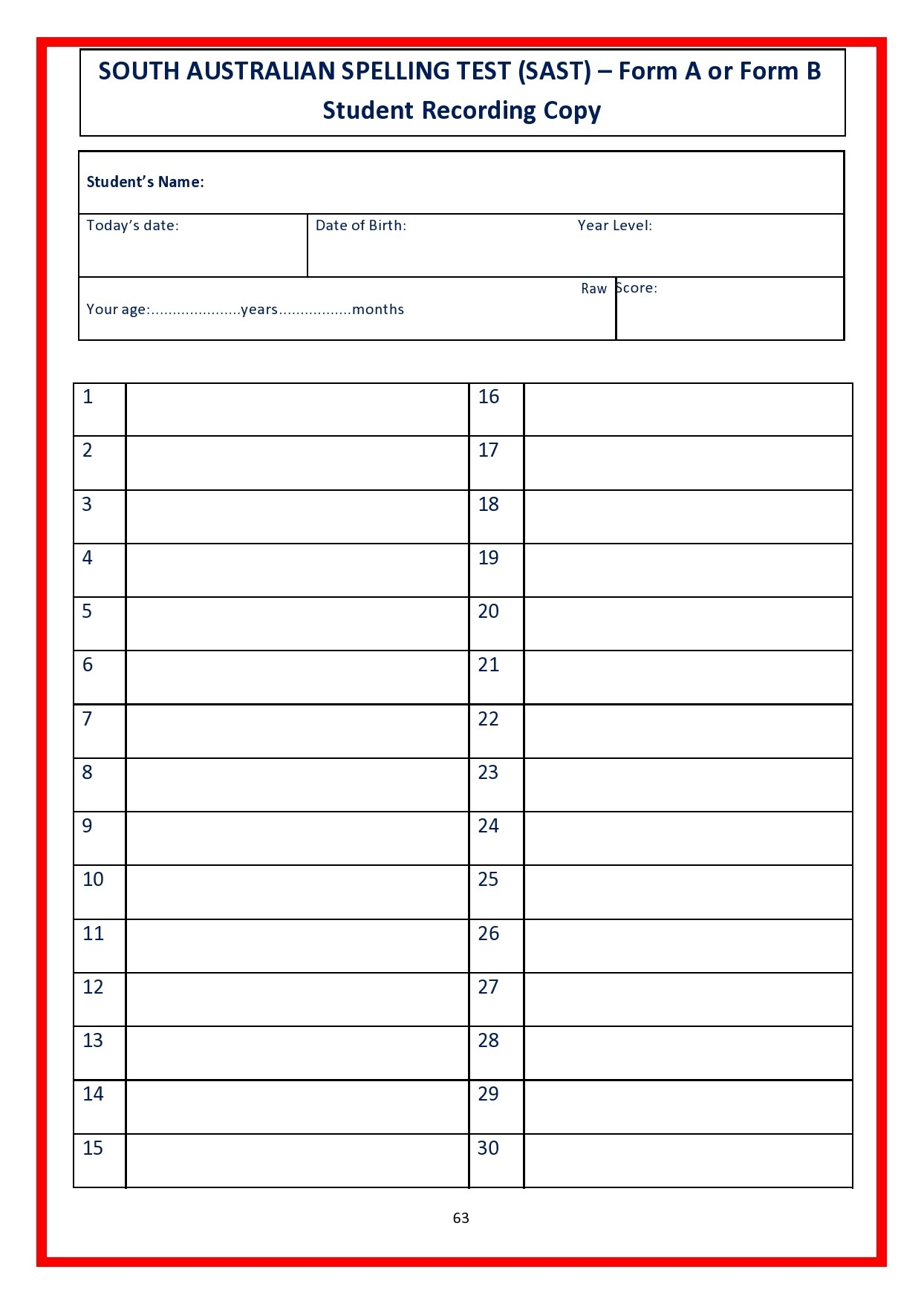 Spelling Test Template Free Printable Printable Word Searches