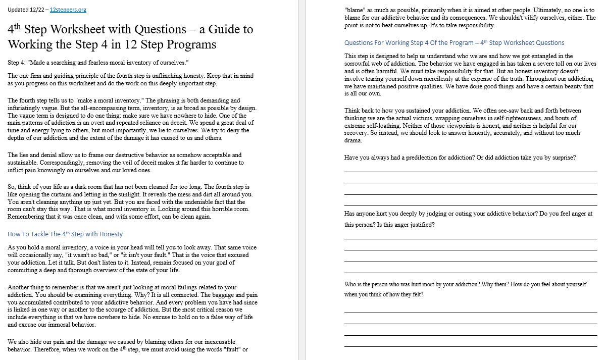 Step 2 Worksheet With Questions Free PDF Download Print 12 