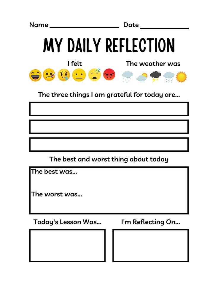 Student Reflection Sheet Artofit