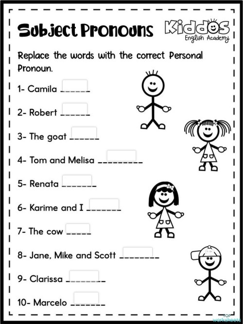 Subject Pronouns Interactive Worksheets And Online Exercises 