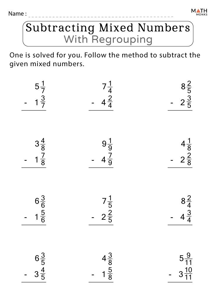 Subtracting Fractions Worksheets Math Monks Worksheets Library
