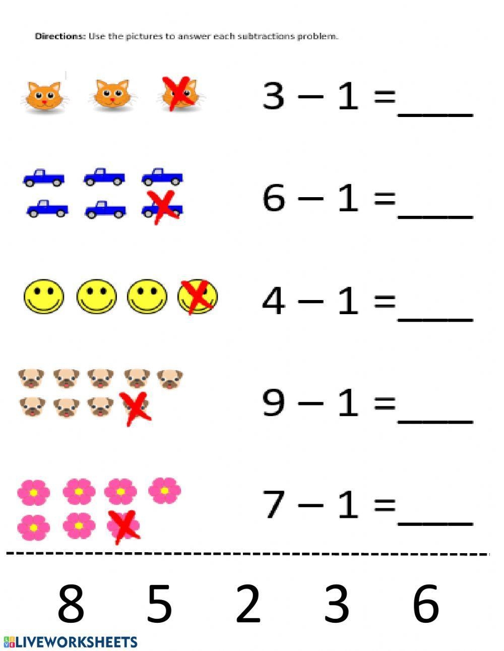 Subtracting With 1 Teaching Squared Worksheets Library