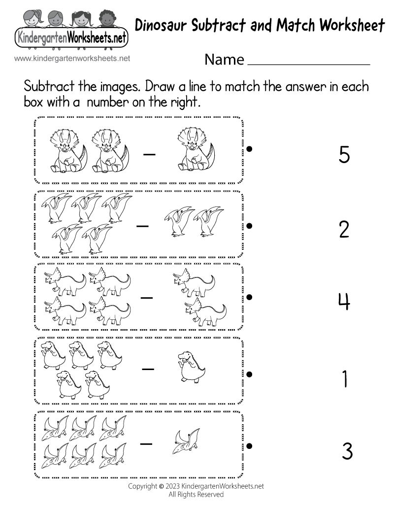 Subtraction Worksheets For Kindergarten Kindergarten