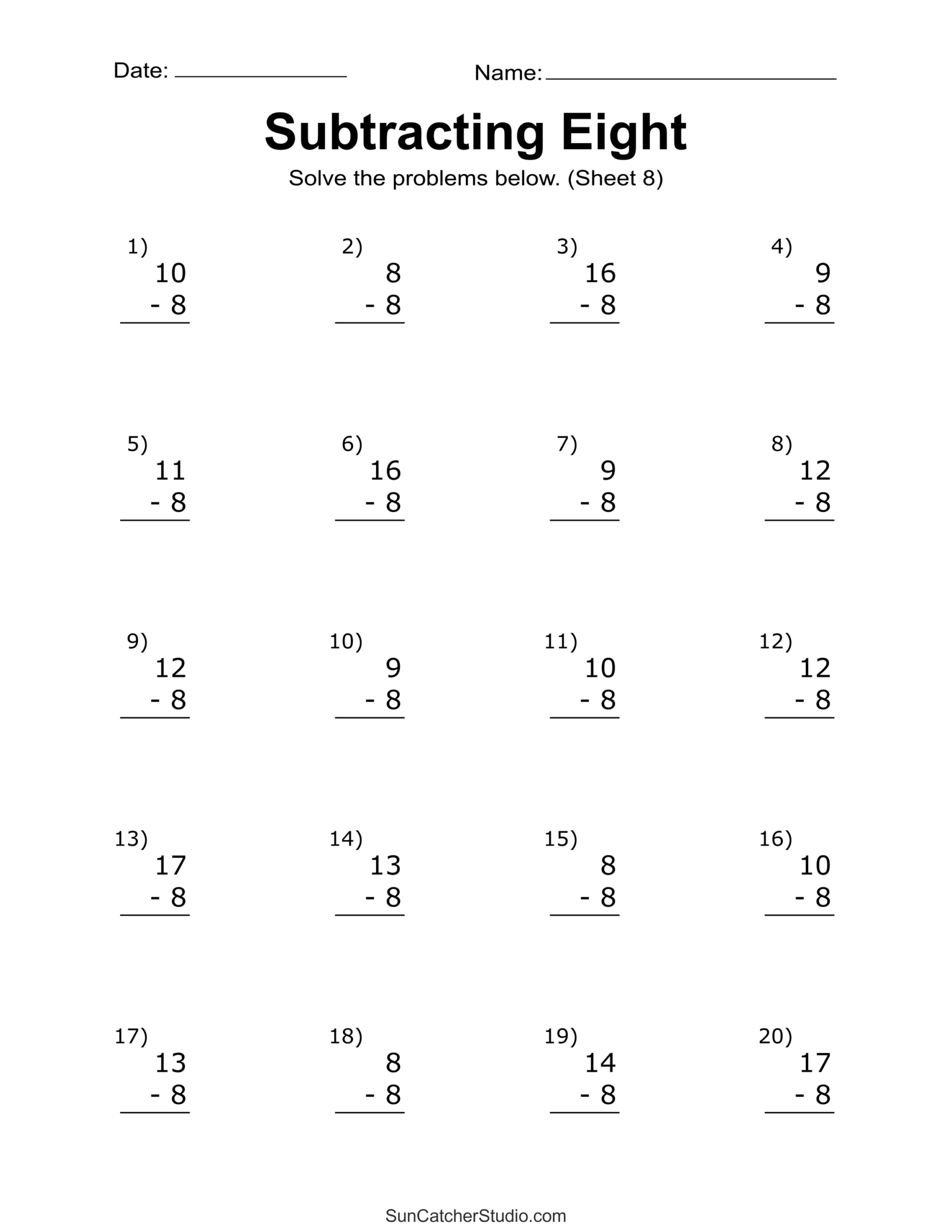 Subtraction Worksheets Free Printable Math Drills Free Printables 