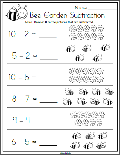 Subtraction Worksheets Kindergarten Kindergarten