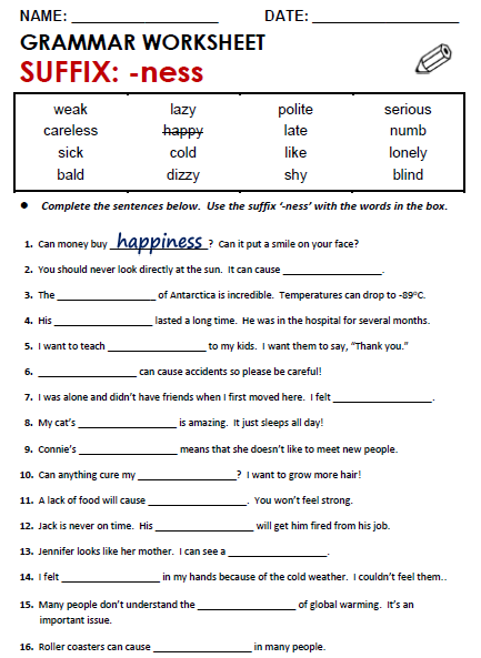 Suffix ness All Things Grammar