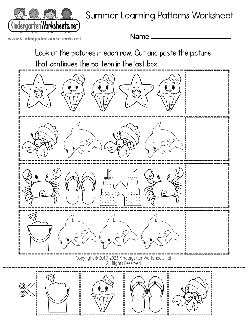 Summer Kindergarten Worksheets Planning Playtime Worksheets Library