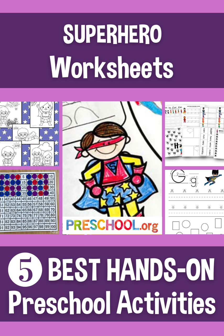 The 5 Best WORKSHEETS For SUPERHERO Preschool Theme Preschool