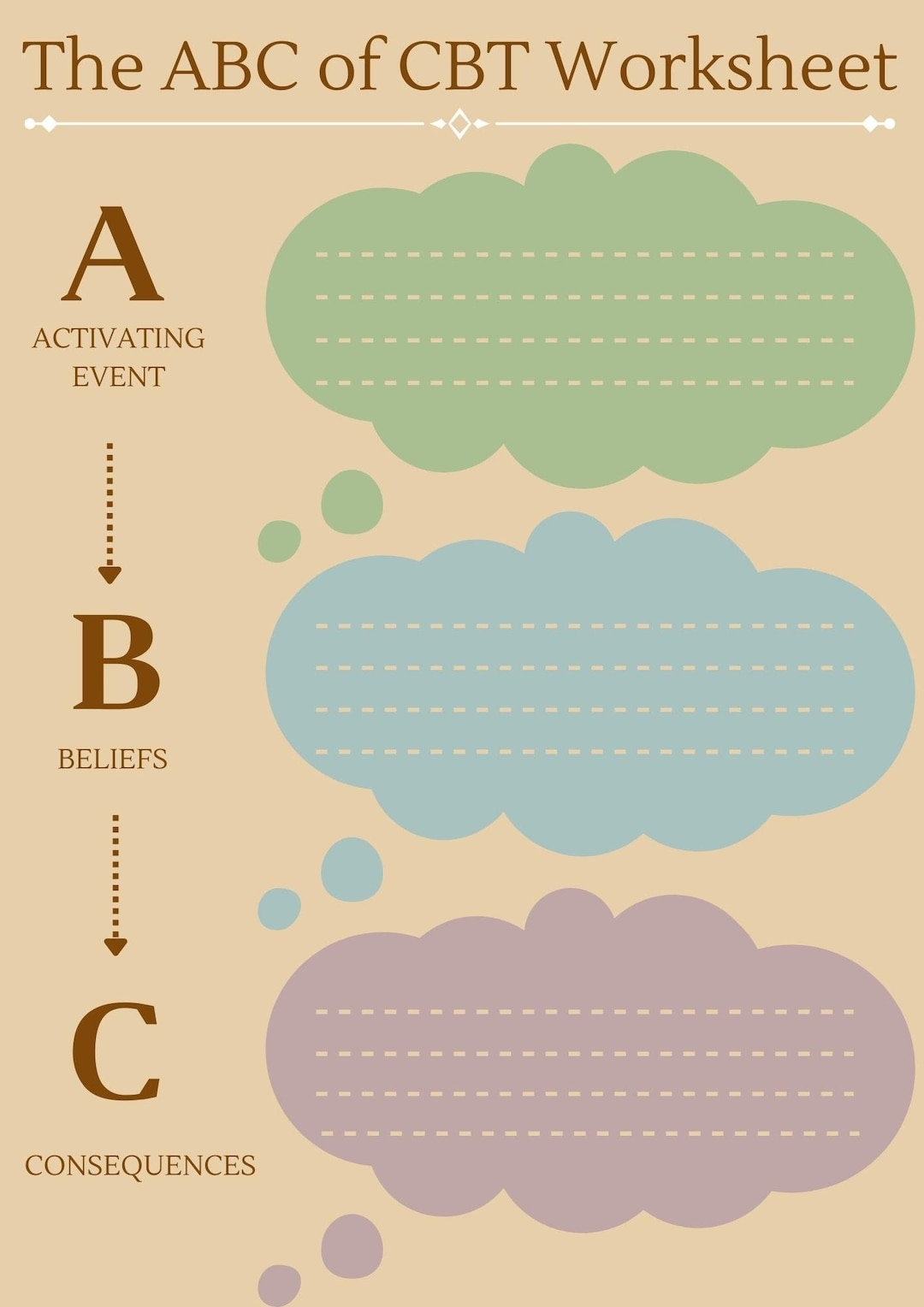 The Abcs Of CBT Worksheet Template Etsy Worksheets Library