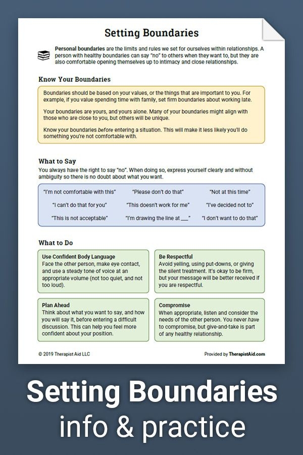 Therapy Aid Worksheets Boundaries Anger Management Worksheets