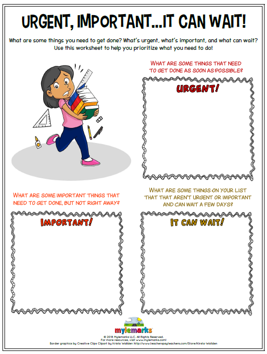 Time Management Worksheets For Kids