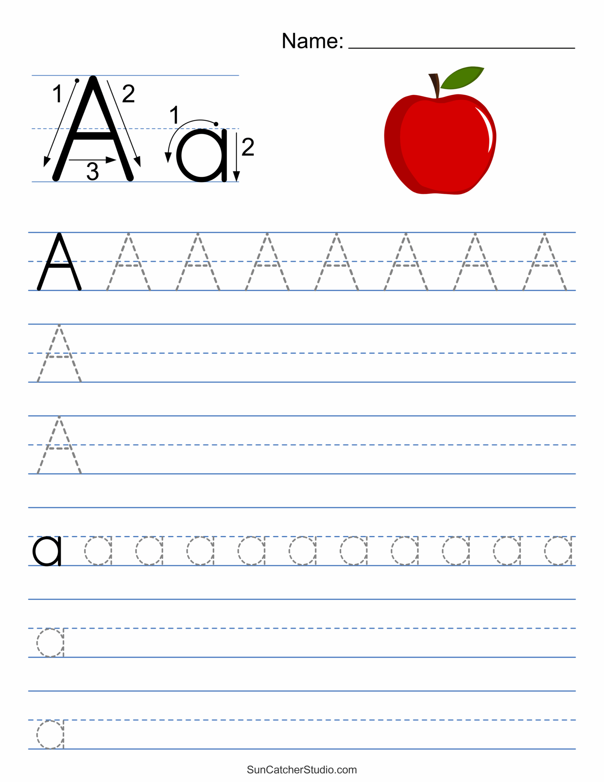 Tracing Alphabet Letters Printable Handwriting Worksheets Free 