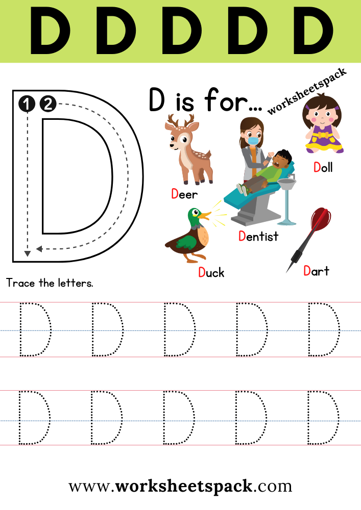 Tracing Letter D Worksheets For Pre Pdf Infoupdate