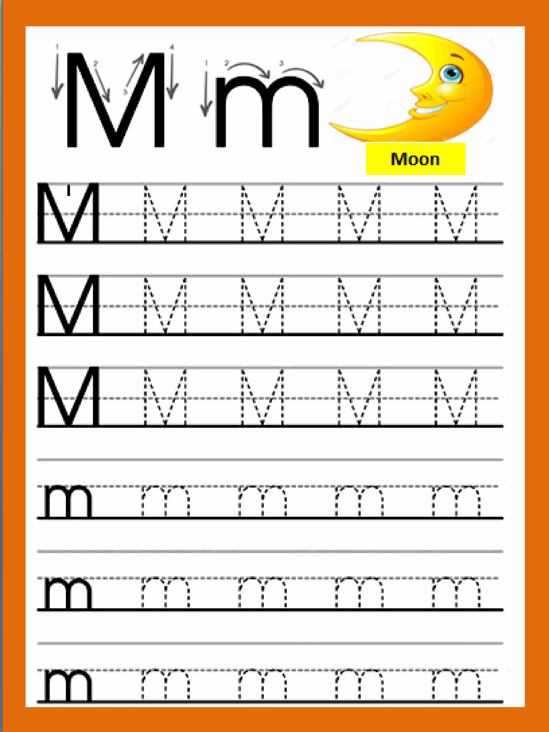 Tracing Letter MM Letter Tracing Worksheets