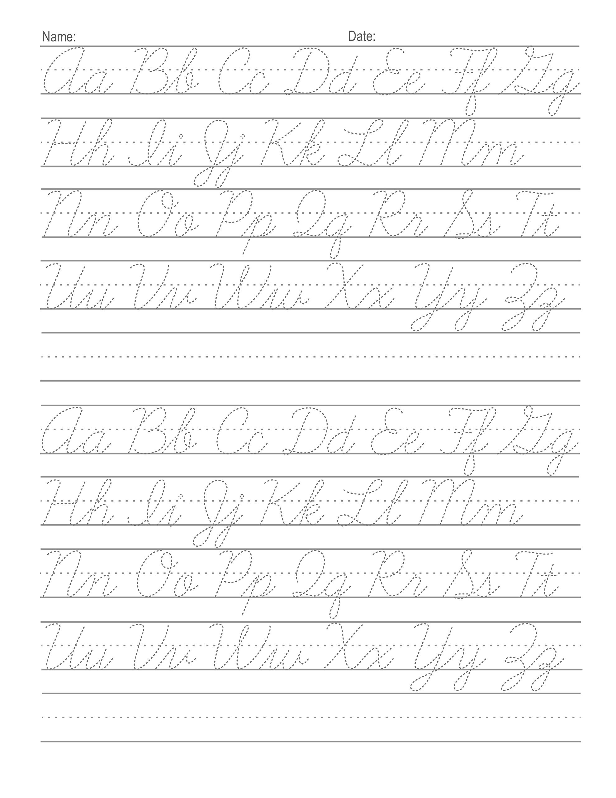 Tracing Letters Cursive Letter Tracing Worksheets