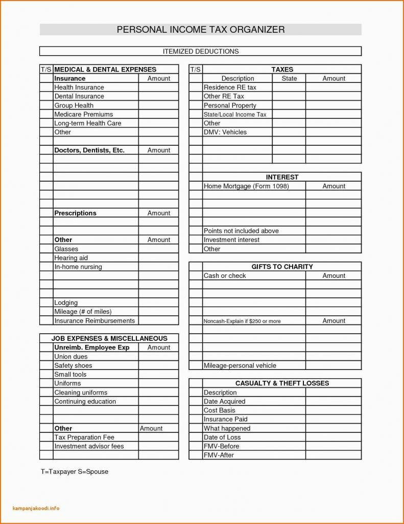 Truck Driver Tax Deductions Worksheet Fill Online Printable