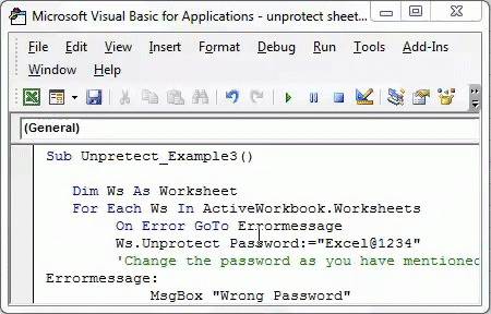 VBA UnProtect Sheet Use VBA Code To Unprotect Excel Sheet