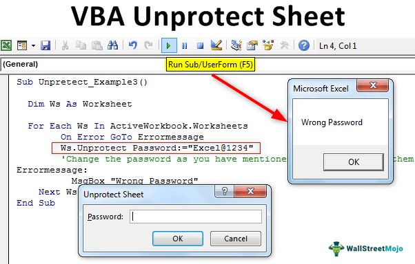VBA UnProtect Sheet Use VBA Code To Unprotect Excel Sheet 