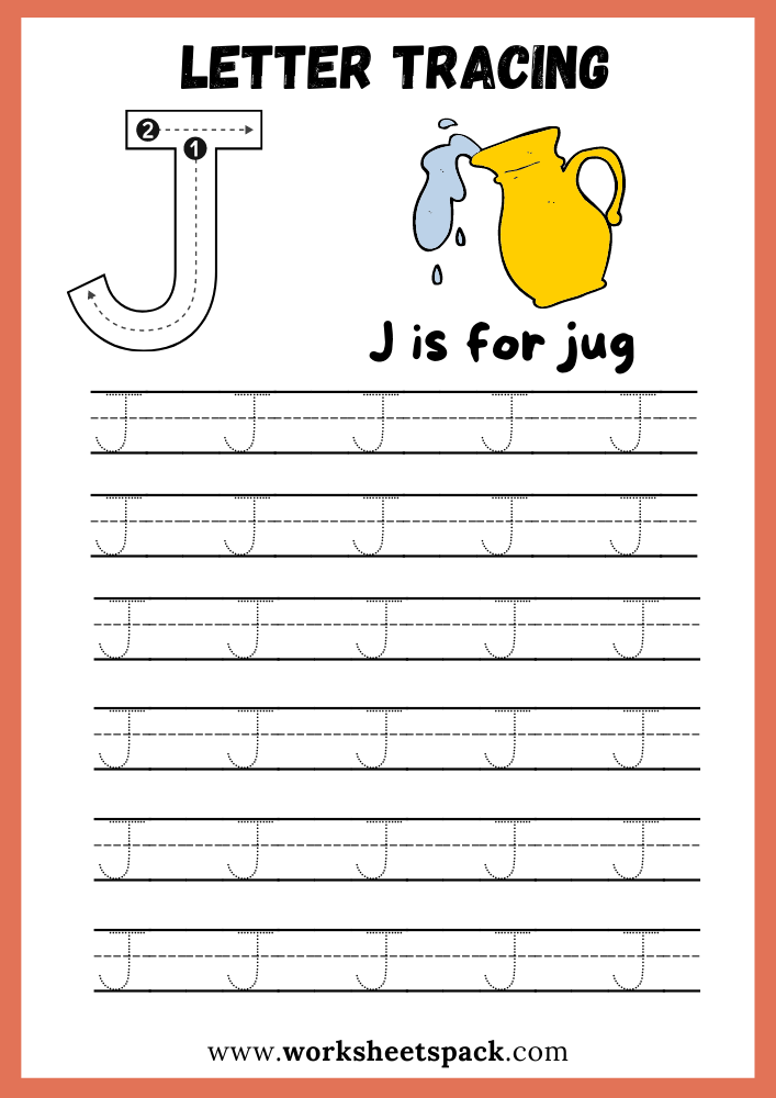 Webtools Letter J Tracing Worksheet Worksheets Library