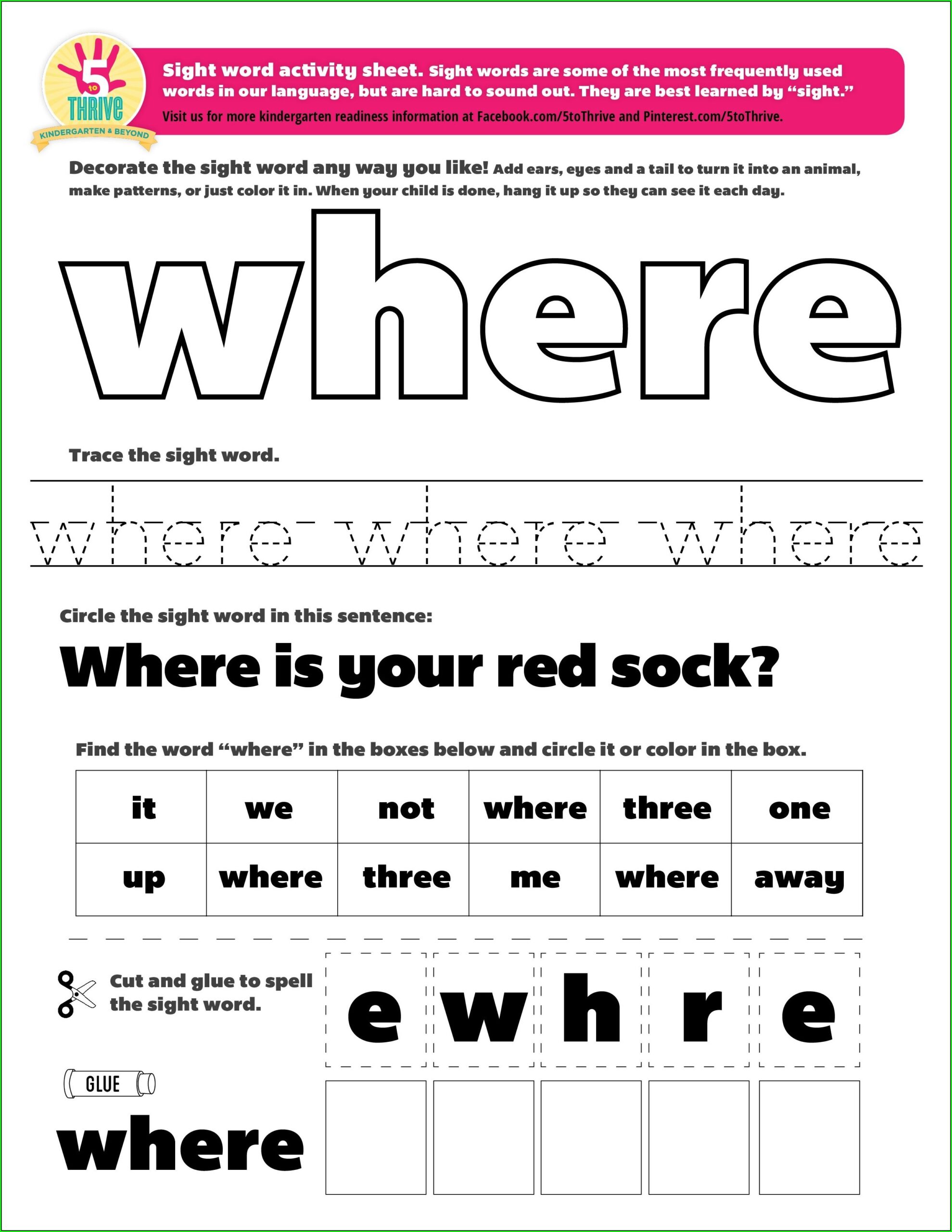 Who Sight Word Worksheet Veryview