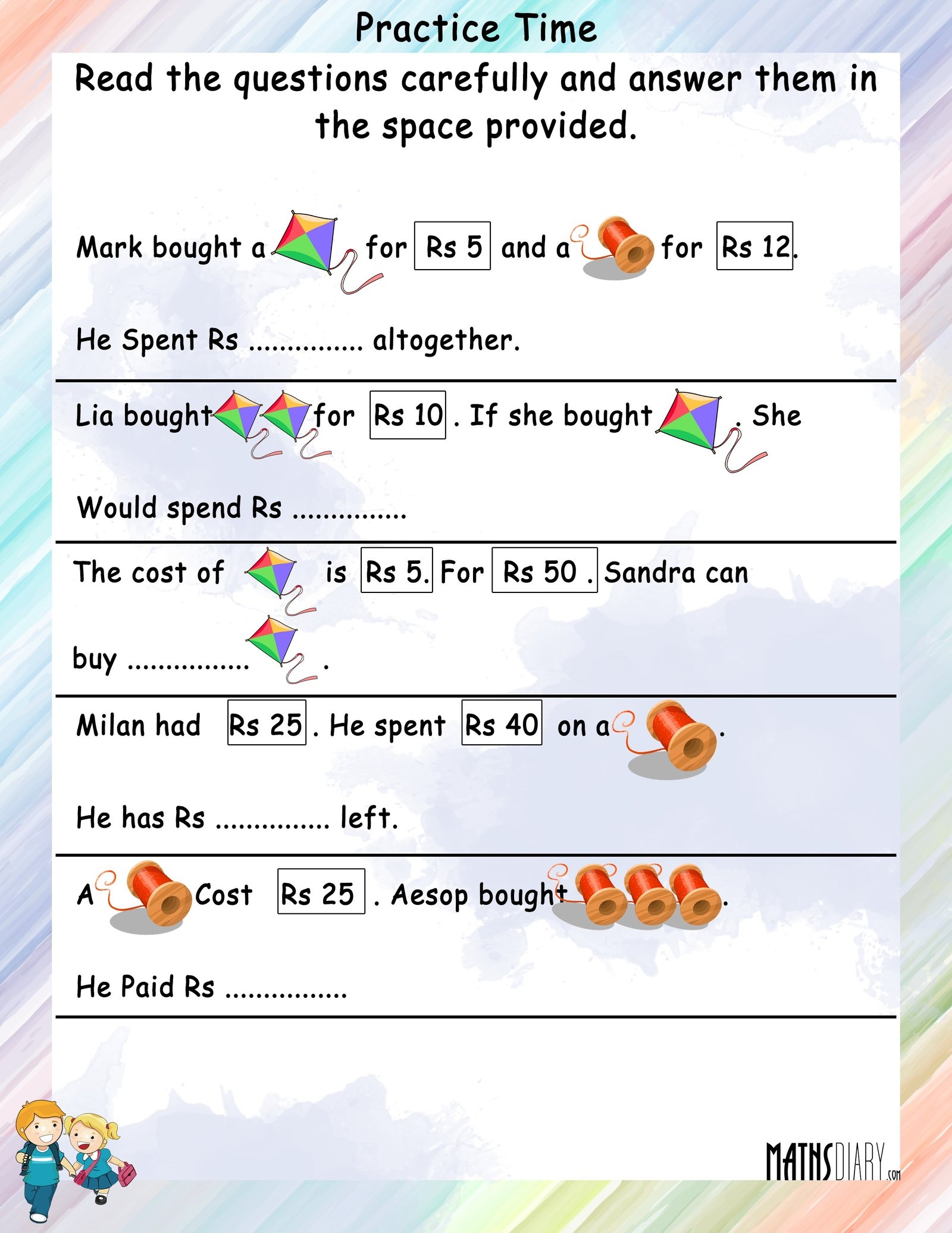 Word Problems Grade 2 Math Worksheets
