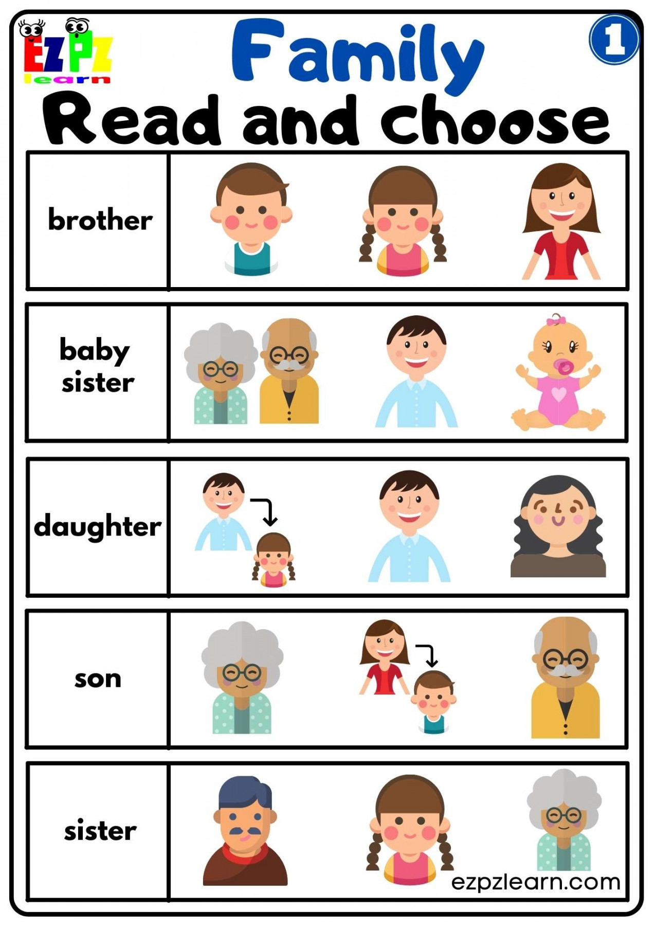 Worksheet About Family For Kindergarten Printable PDF Template