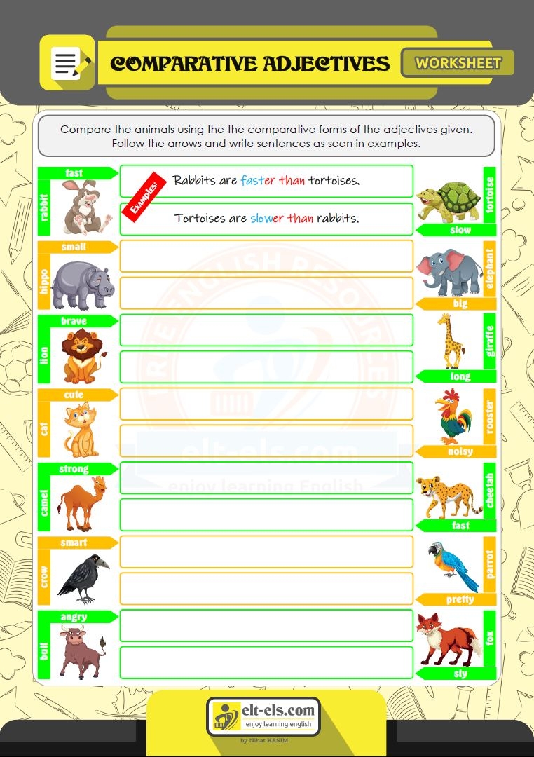 Worksheet Comparative Adjectives With Er Comparative Adjectives Hot 