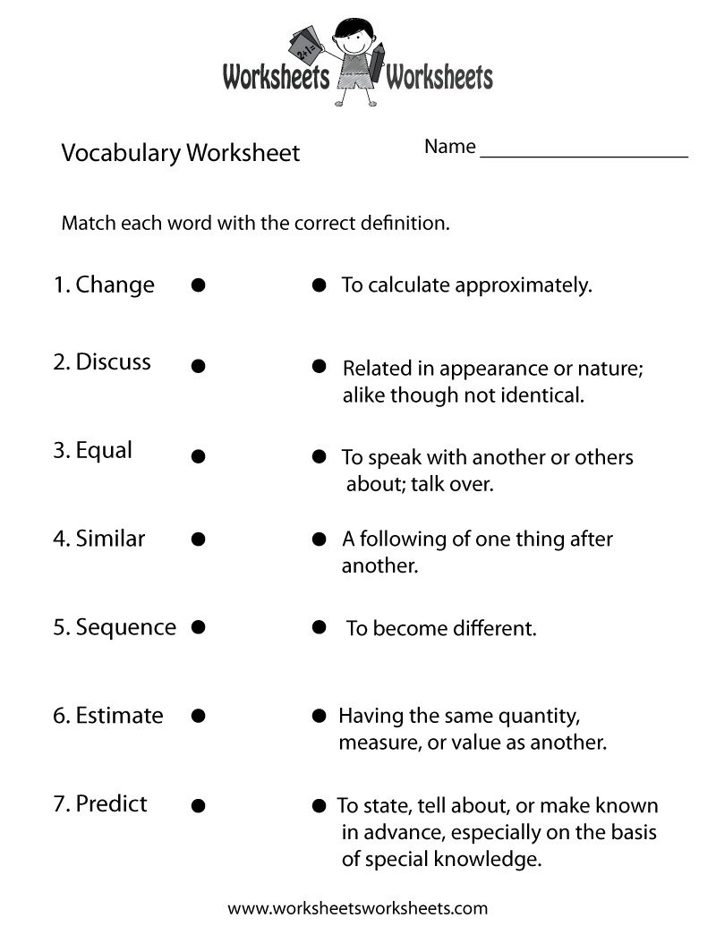 Worksheets Pages High School English Worksheets Vocabulary Pdf 