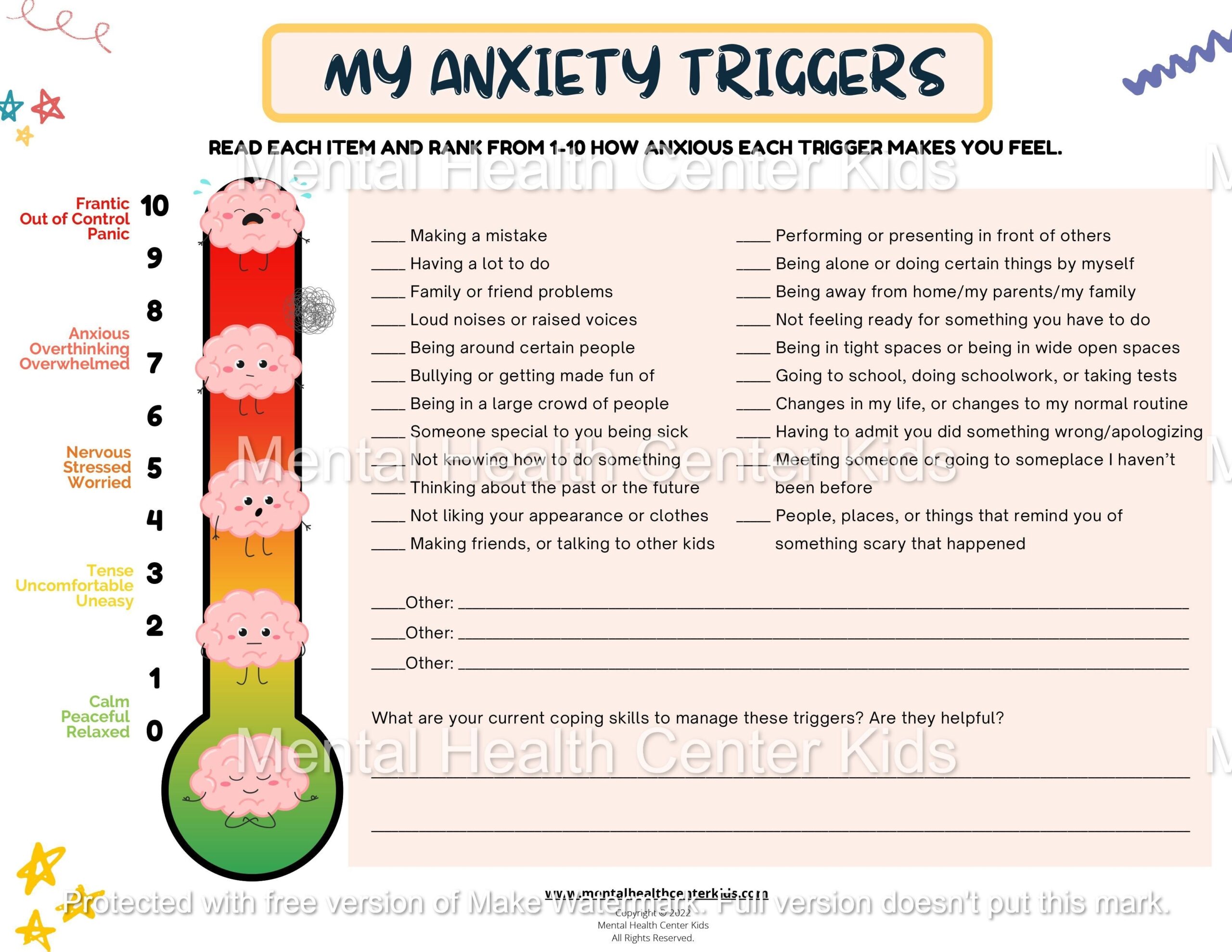 Worry Worksheets To Help Kids Express Their Anxieties Worksheets Library