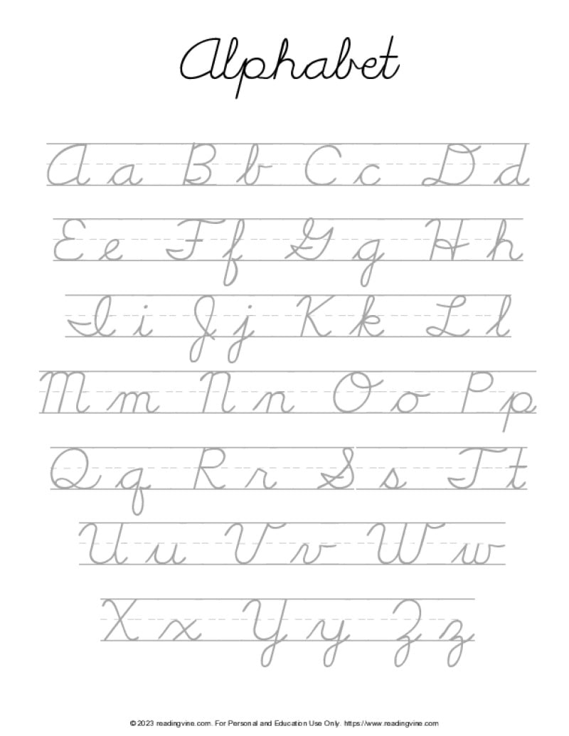 Writing Practice Cursive Letters Worksheets Printables 