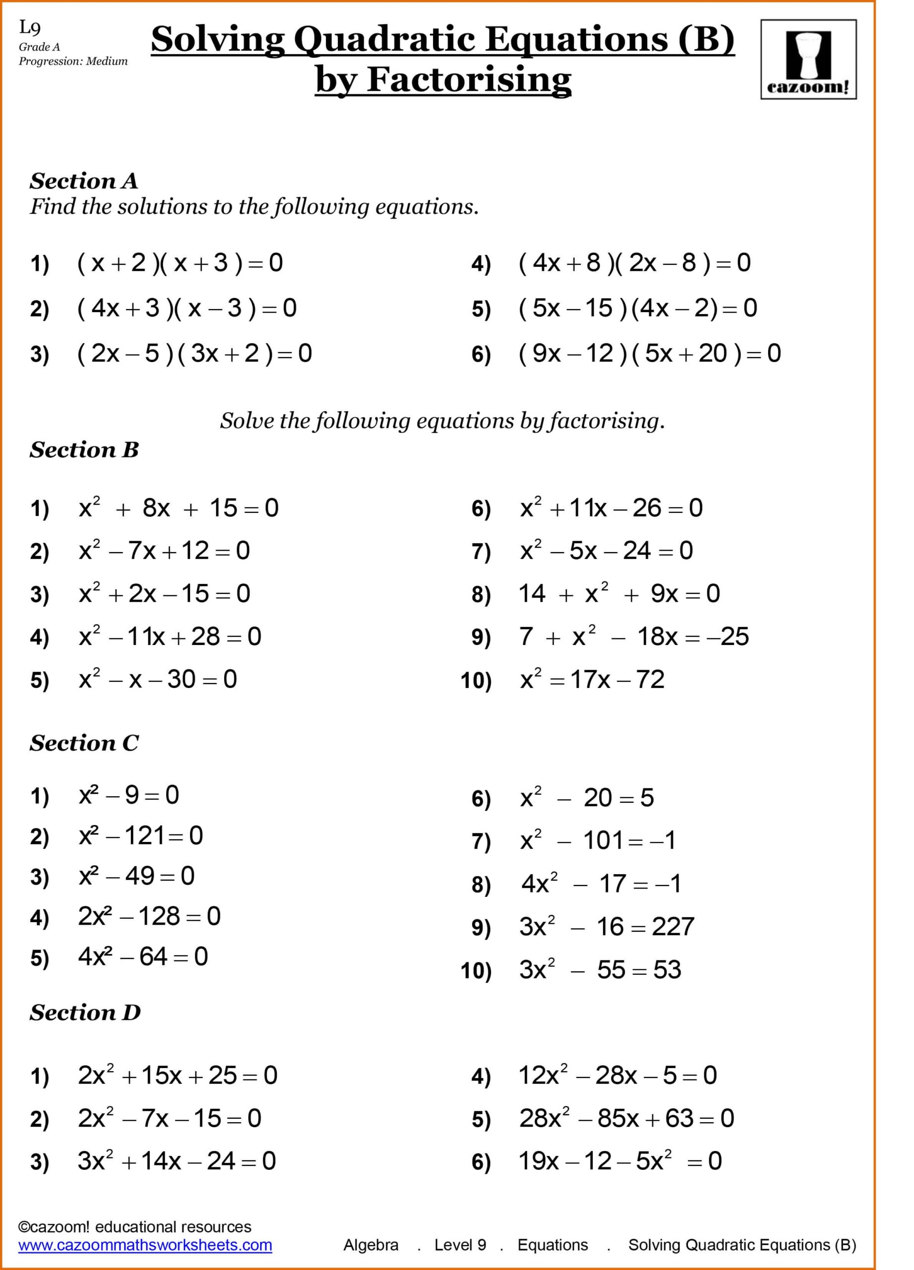 Year 10 Maths Worksheets Printable PDF Worksheets