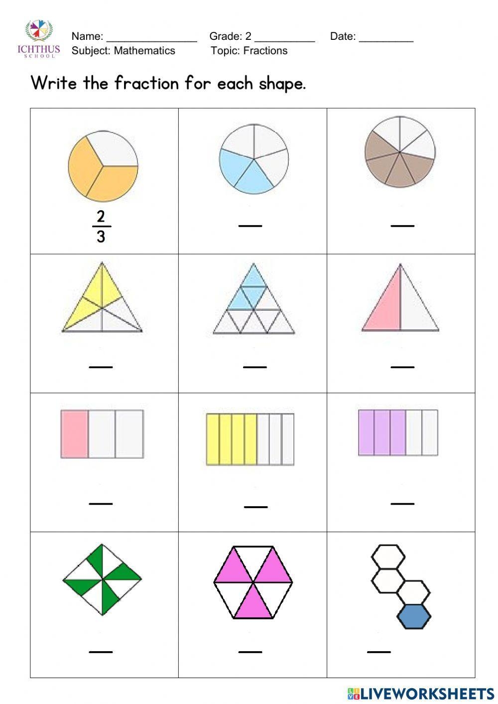 Year 2 Fractions Read And Colour Worksheet teacher Made Worksheets 