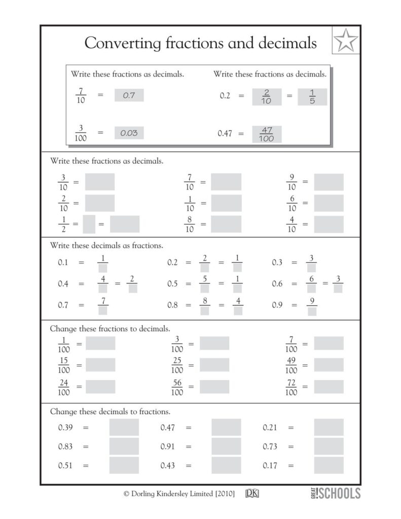 11 Engaging Converting Fractions To Decimals Worksheets The Teach 