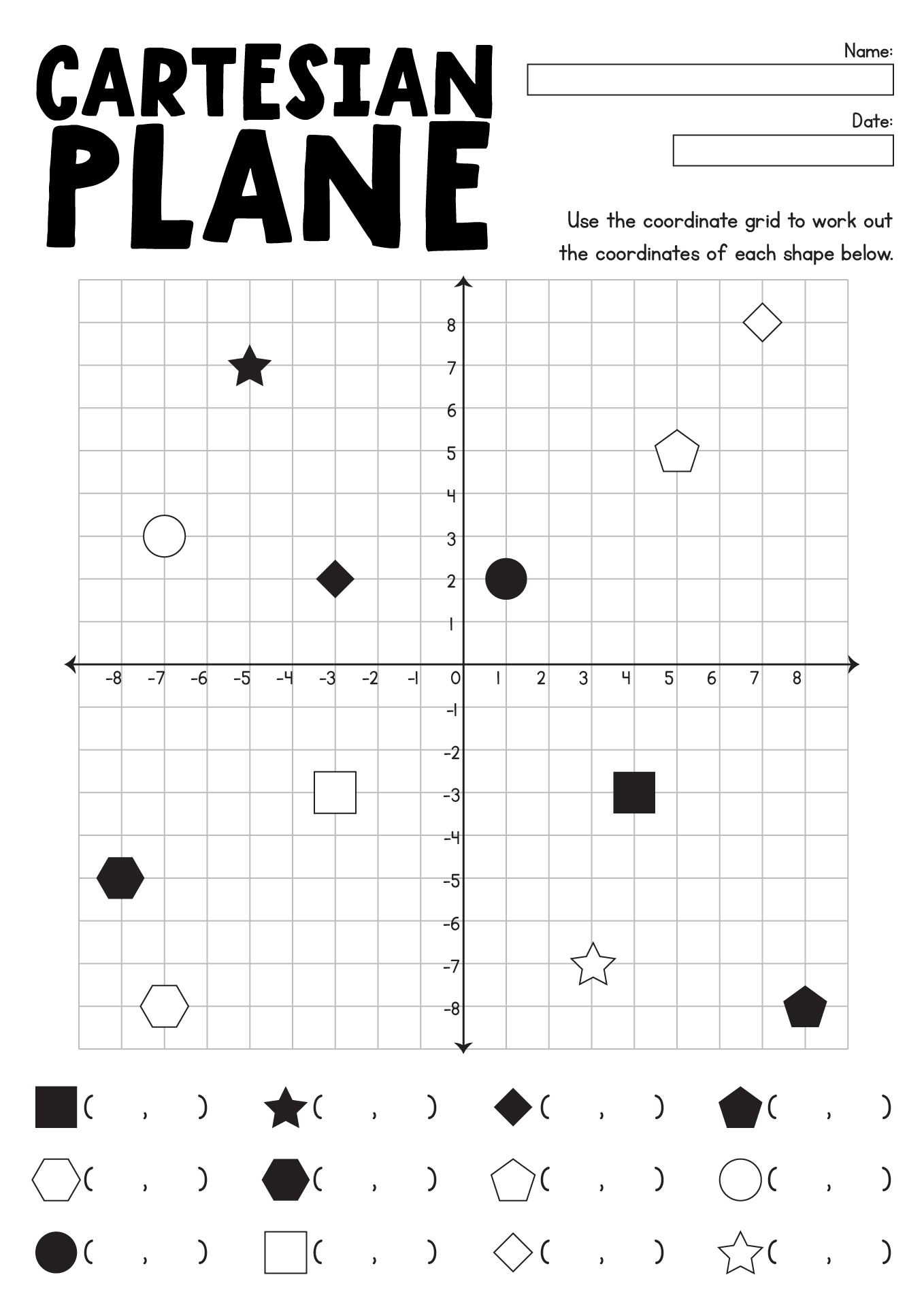 12 Cartesian Coordinate Worksheets Free PDF At Worksheeto
