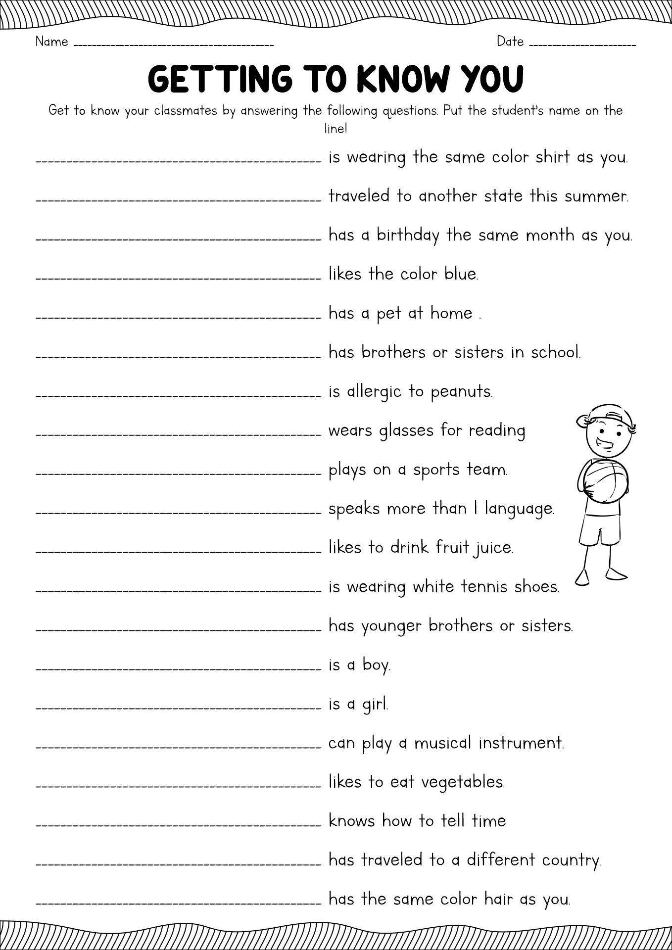 13 Best Images Of Get To Know Me Worksheet Get To Know You Worksheet 