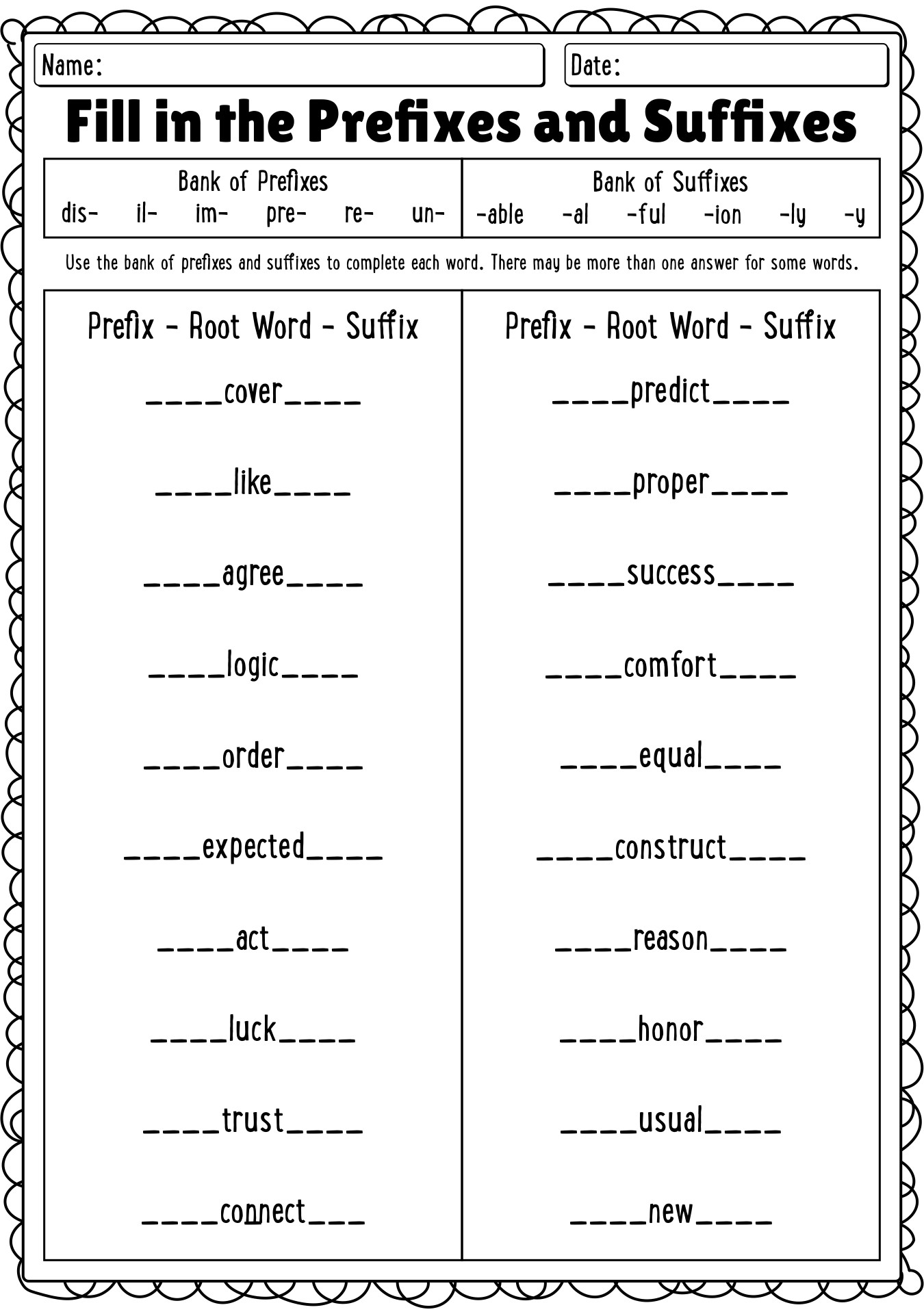 15 Roots Prefixes And Suffixes Worksheets Free PDF At Worksheeto