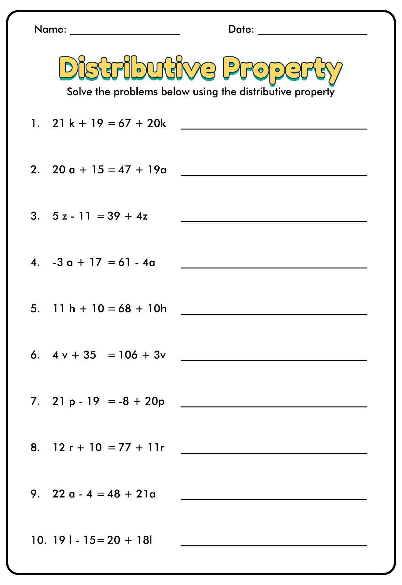 17 Distributive Property Worksheets Grade 7 Free PDF At Worksheeto