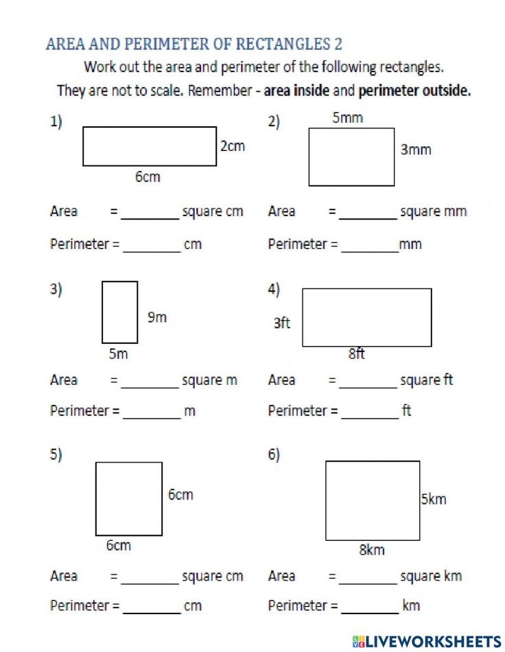 20 Area And Perimeter Worksheets Printable PDF Template