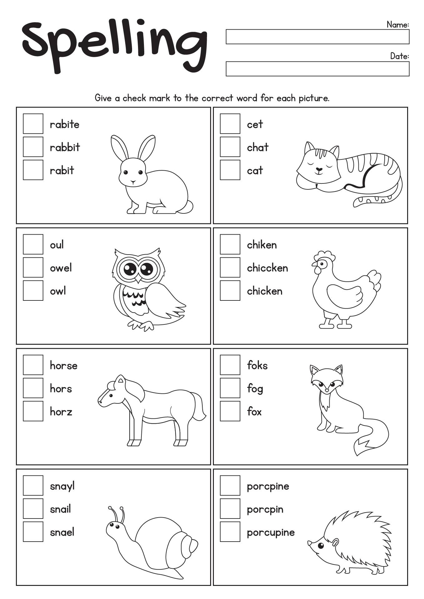 20 First Grade Spelling Test Worksheets Free PDF At Worksheeto