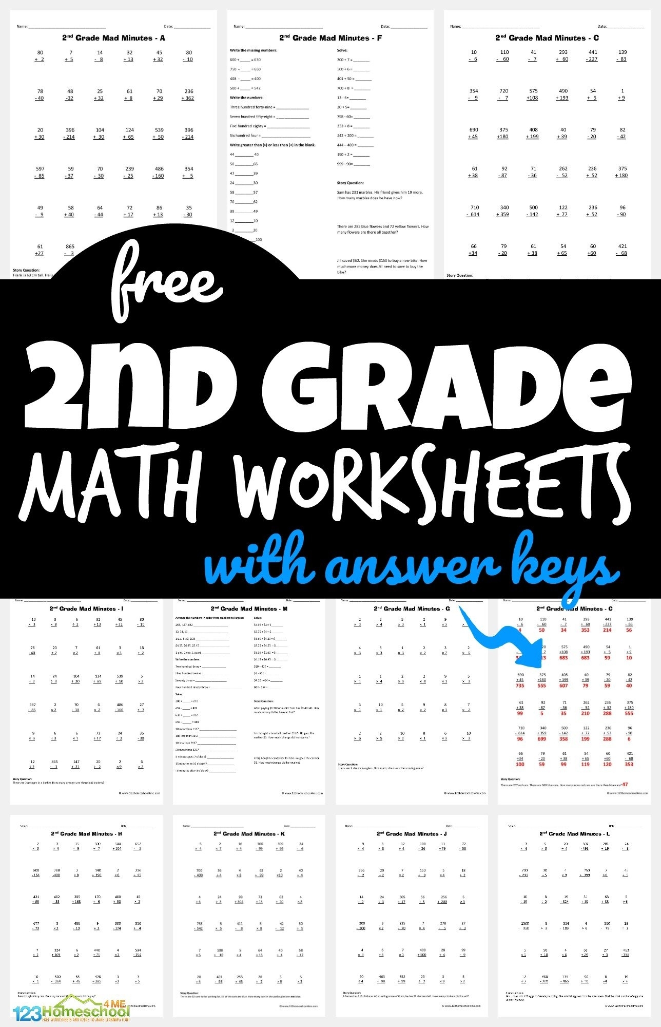 2nd Grade Free Printable Math Worksheets Printable Grade Worksheets