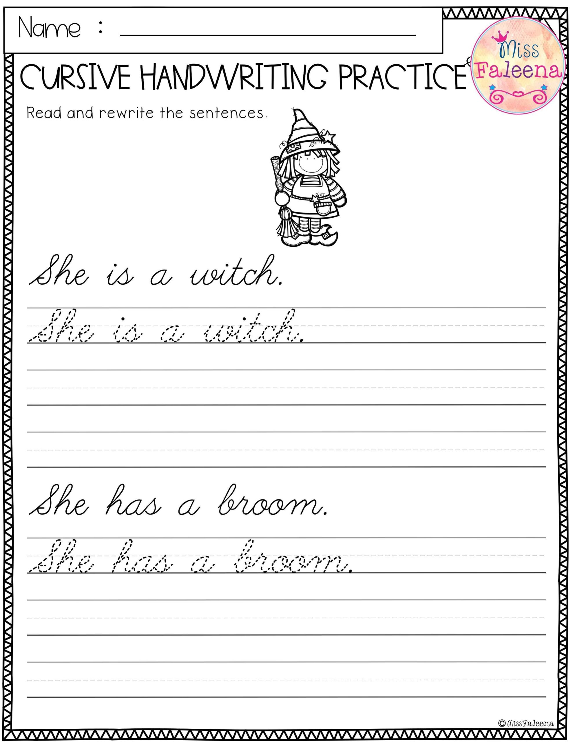 2nd Grade Handwriting Worksheets